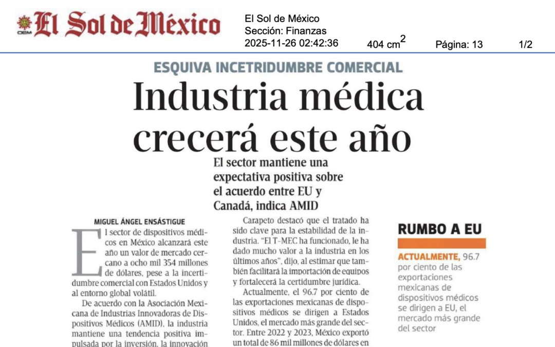 Industria médica crecerá este año